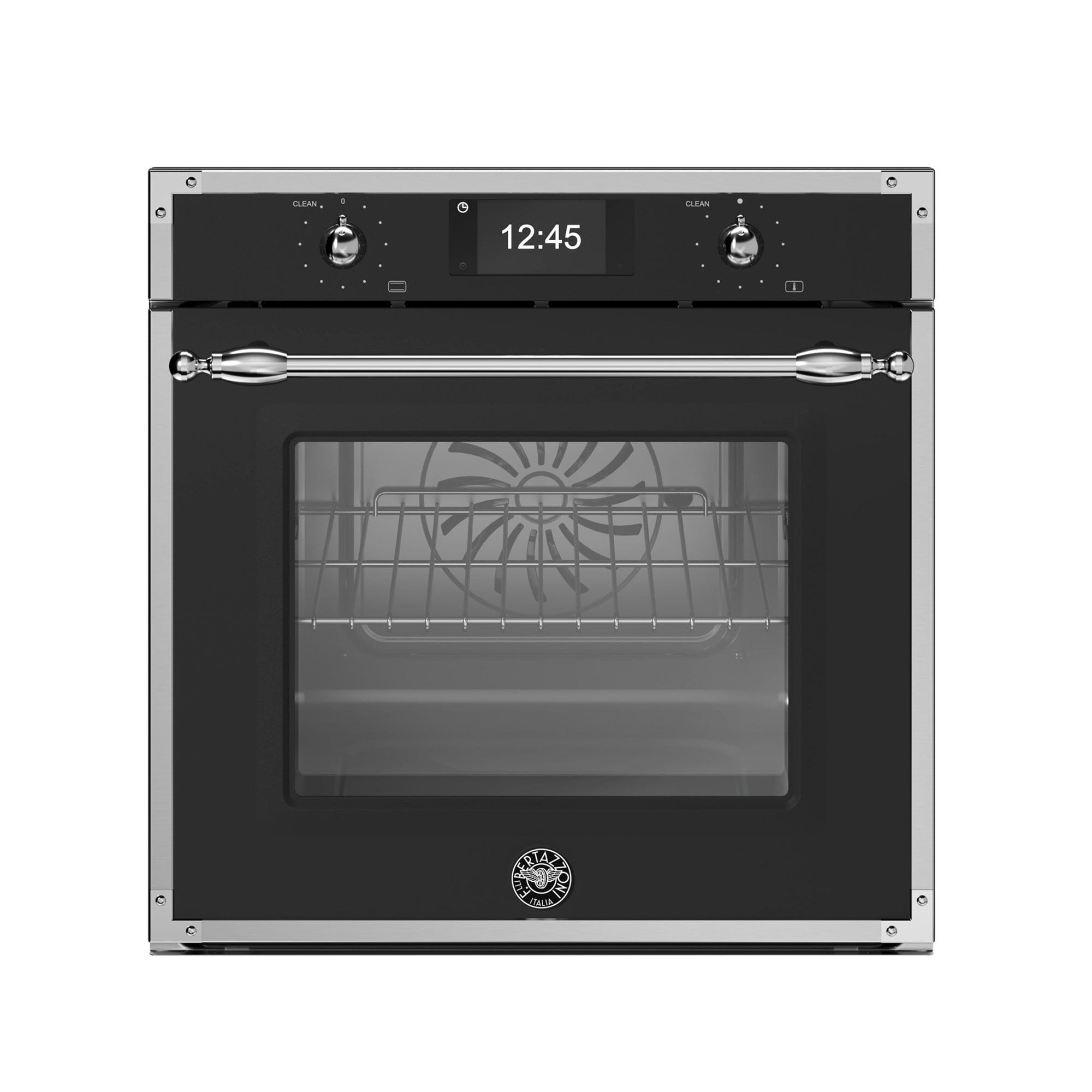 Bertazzoni FHER6117CTNX3 Heritage ångugn pyrolys 80 liter, mattsvart/krom